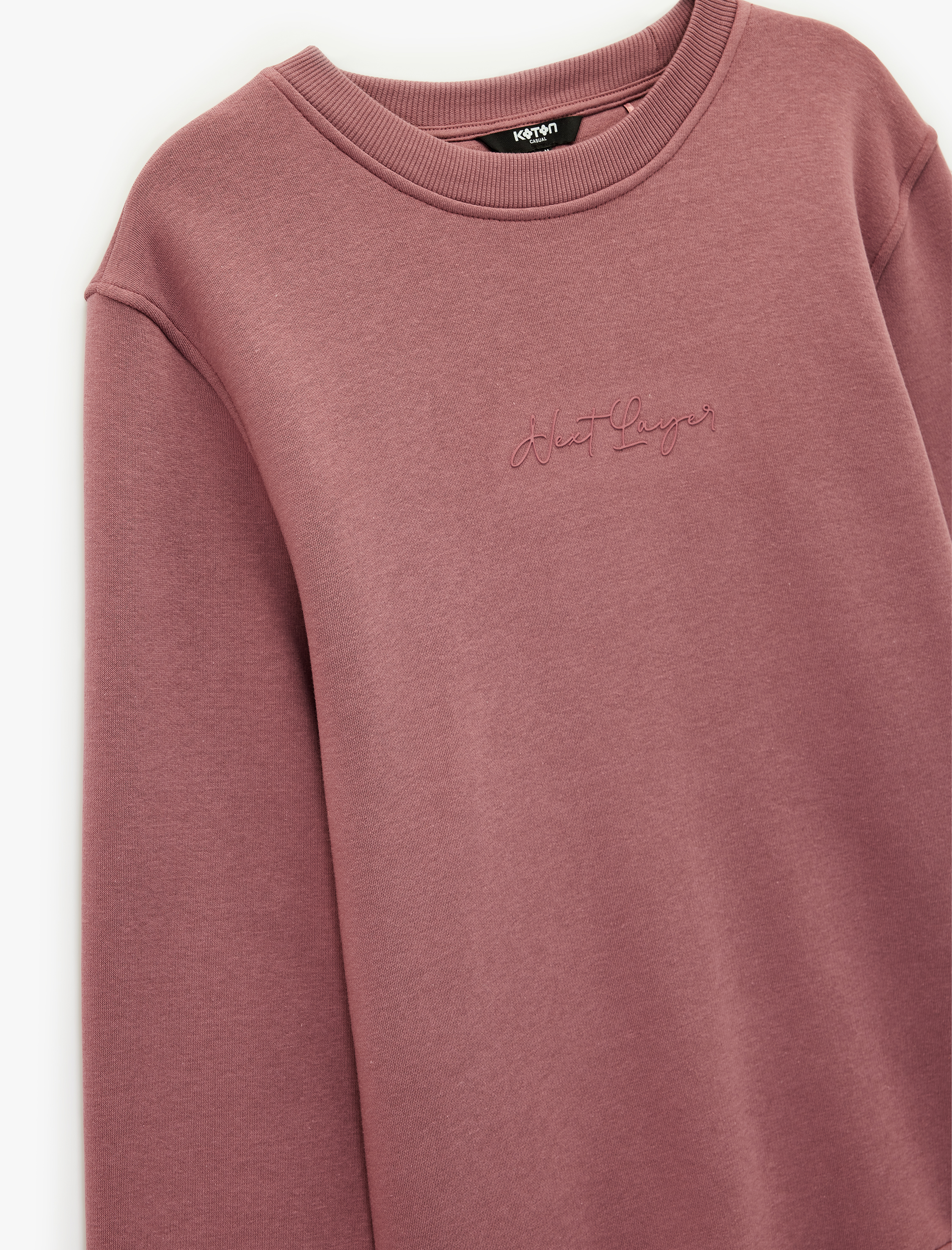   Regular Fit Pamuk Viskon Karışımlı Bisiklet Yaka Baskılı Sweatshirt