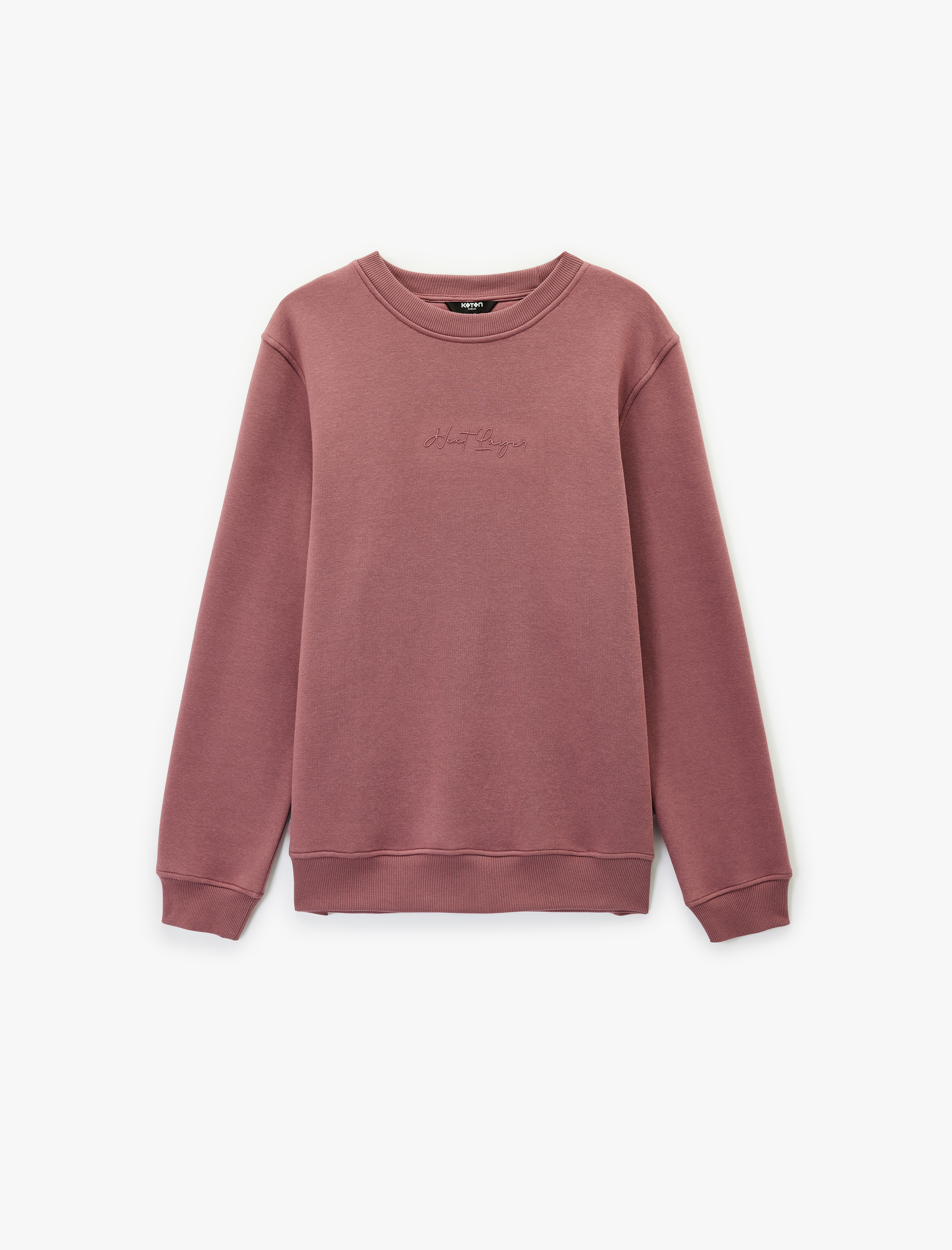   Regular Fit Pamuk Viskon Karışımlı Bisiklet Yaka Baskılı Sweatshirt