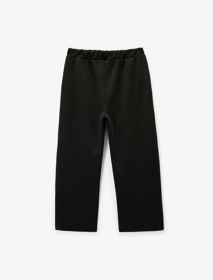  Rahat Kalıp Cepli Geniş Paça Scuba Kumaş Spor Eşofman Altı