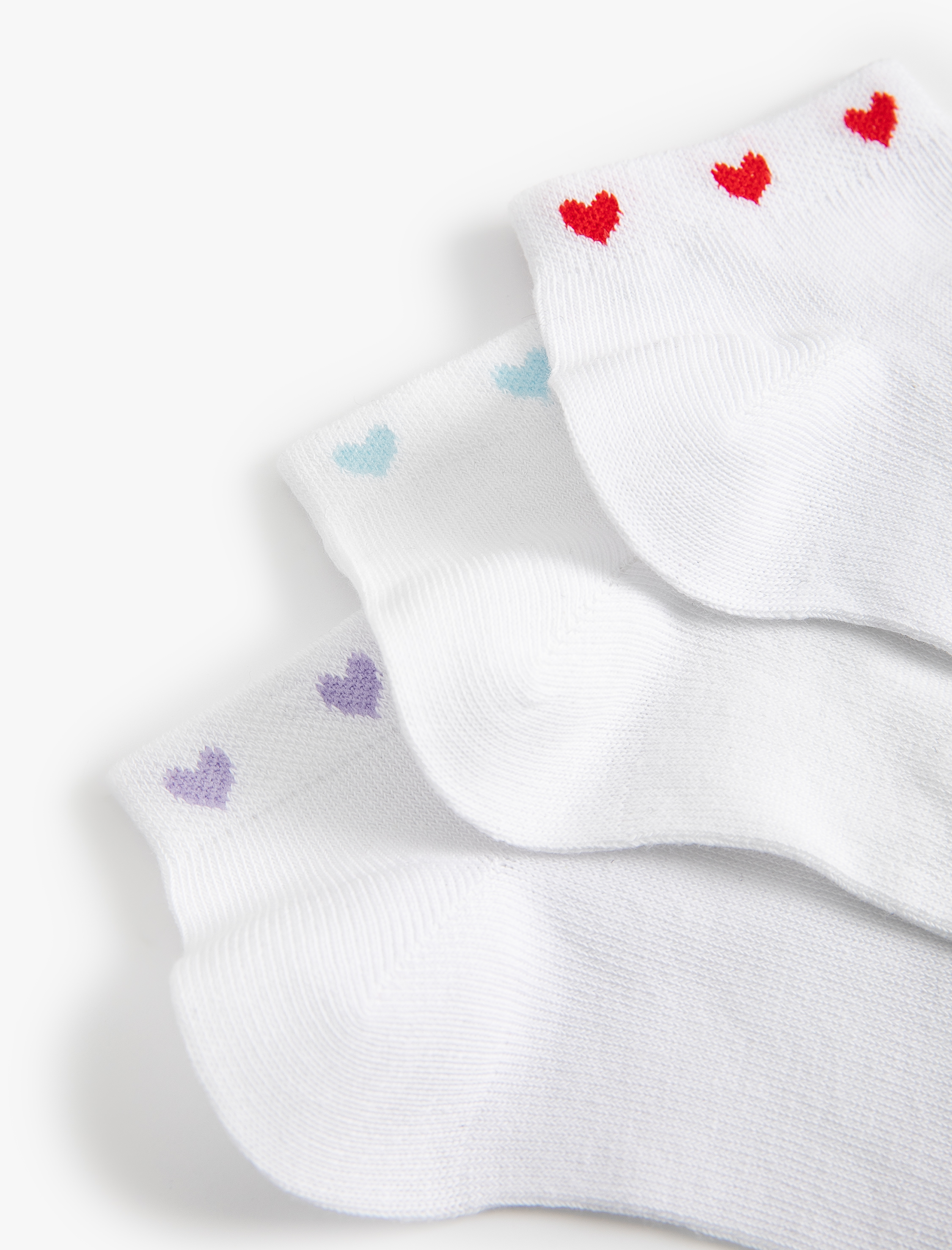  Kadın Kalpli 3'lü Patik Çorap Seti