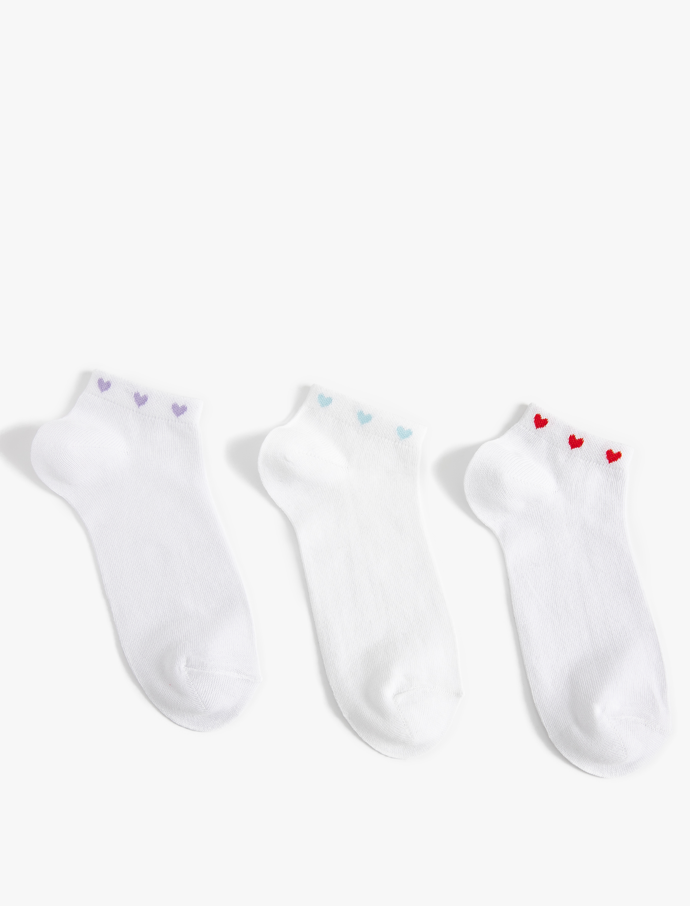  Kadın Kalpli 3'lü Patik Çorap Seti