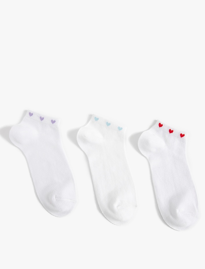 Kadın Kalpli 3'lü Patik Çorap Seti
