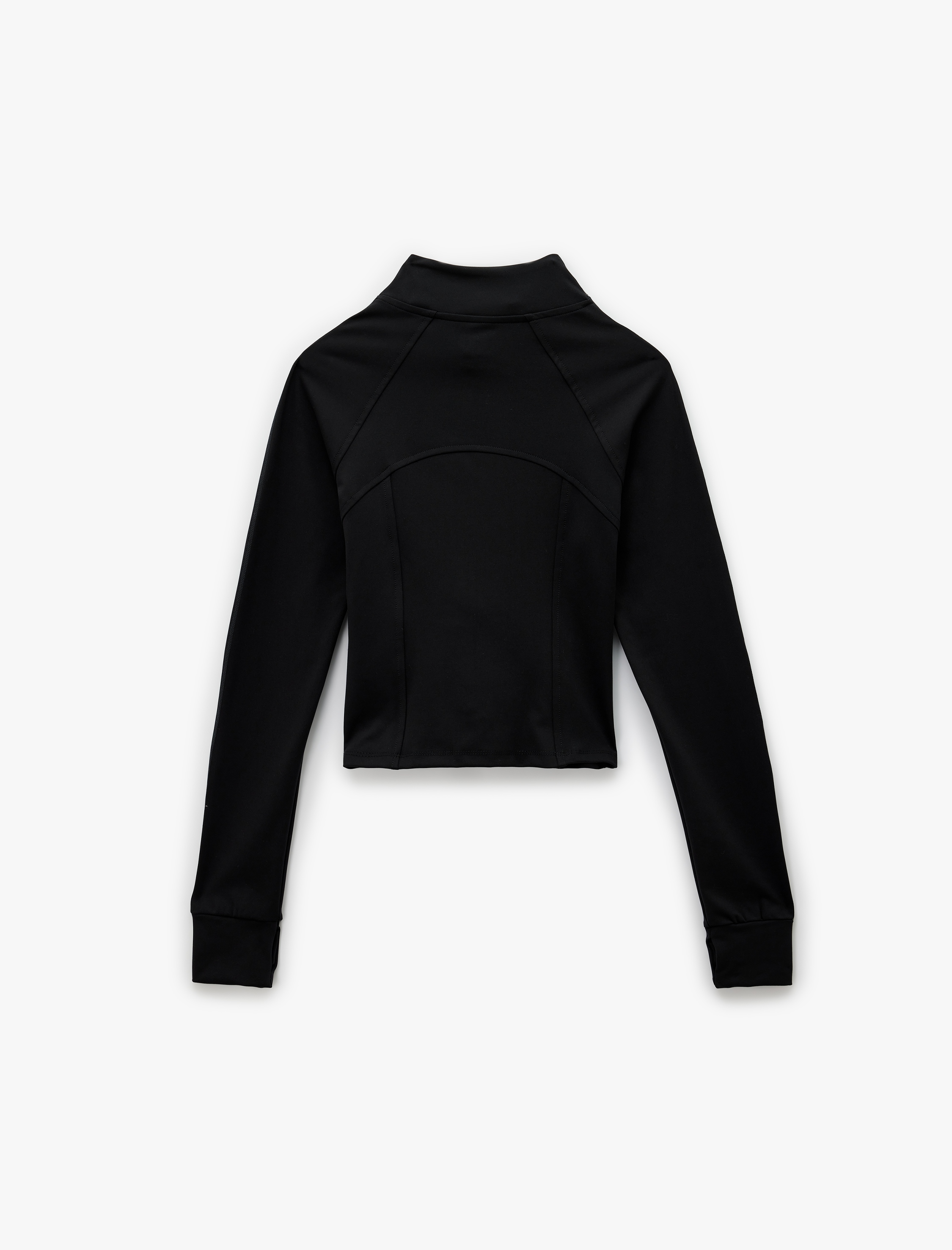   Slim Fit Uzun Kollu Fermuarlı Dik Yaka Spor Sweatshirt