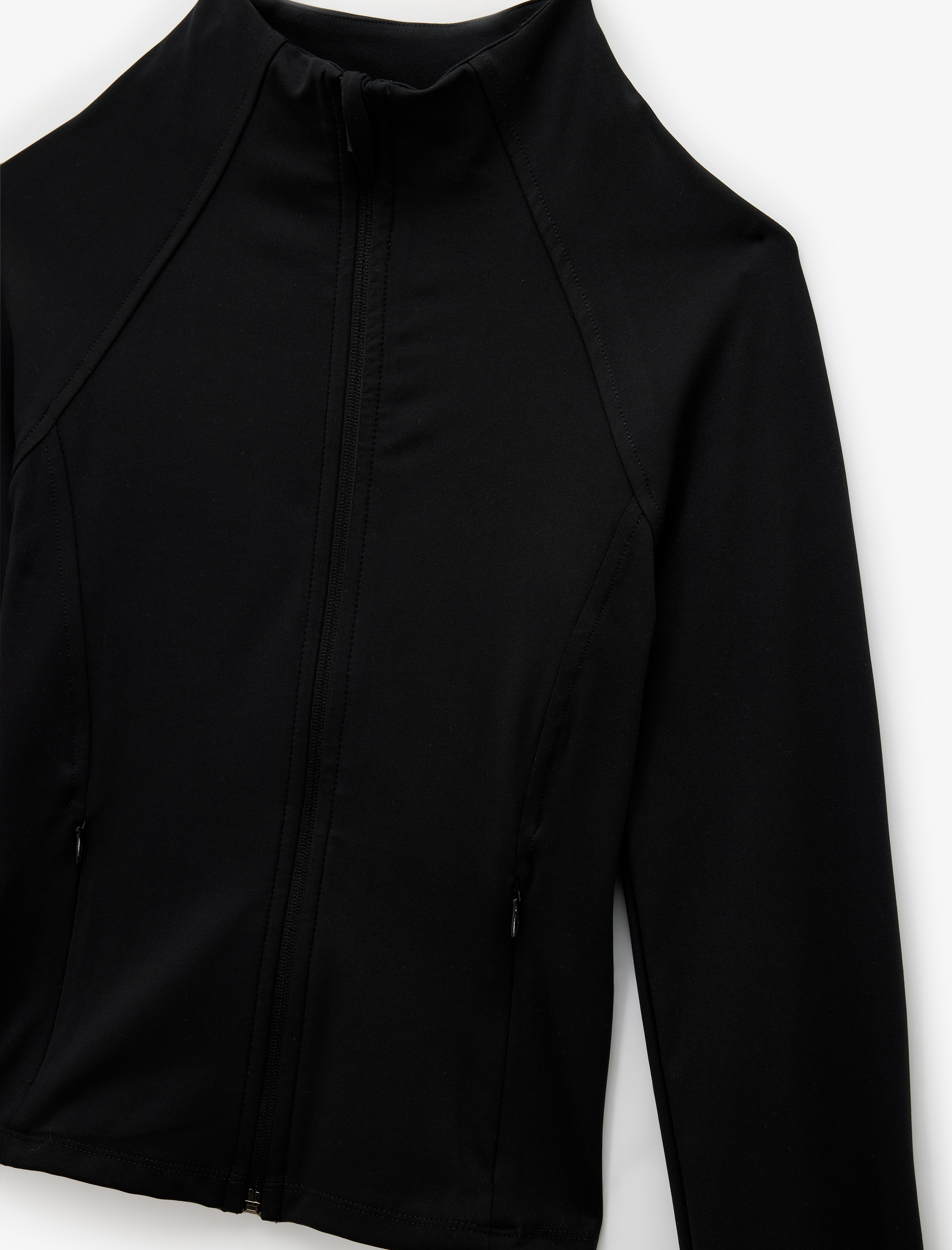   Slim Fit Uzun Kollu Fermuarlı Dik Yaka Spor Sweatshirt