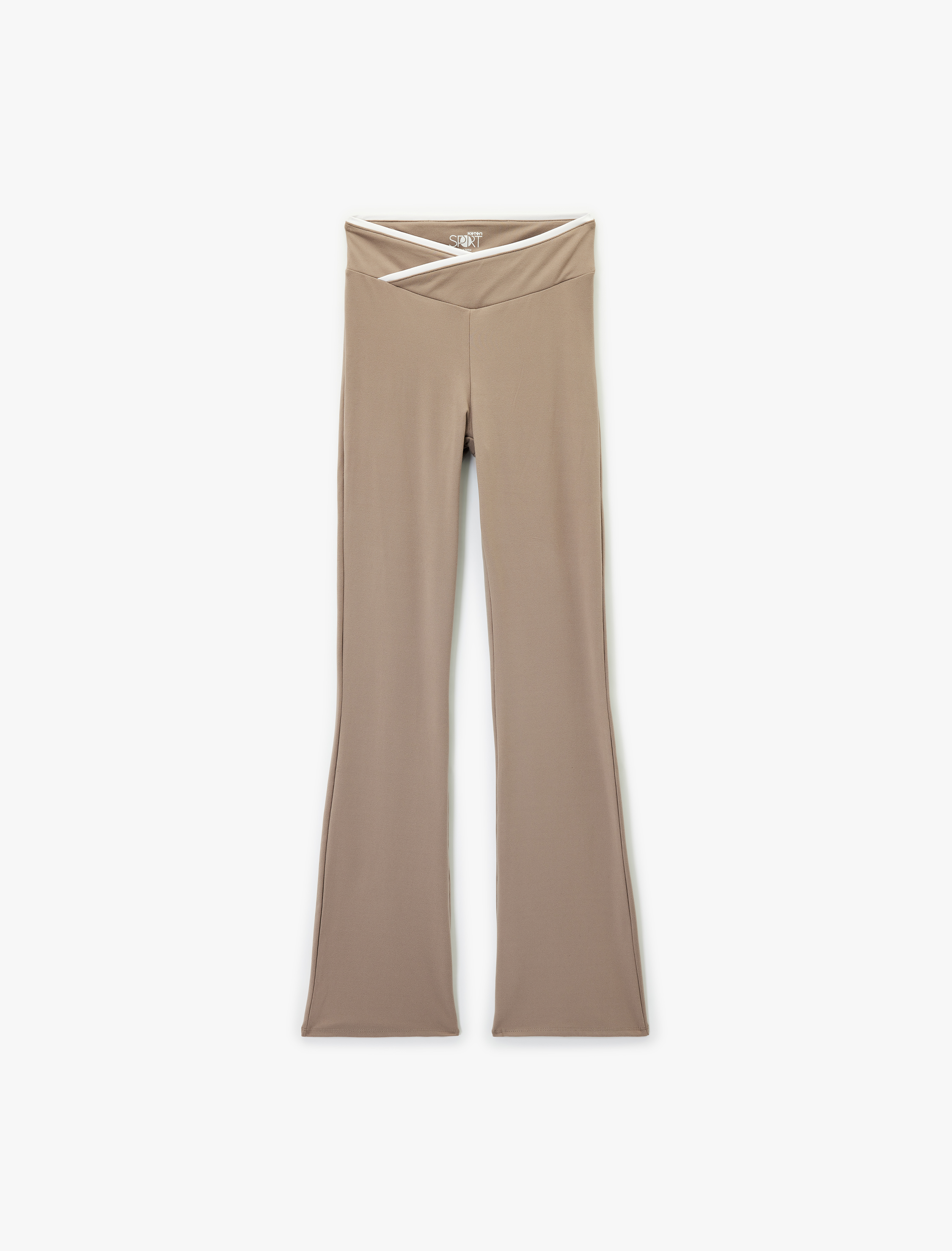   Biyeli Yüksek Bel İspanyol Paça Spor Tayt