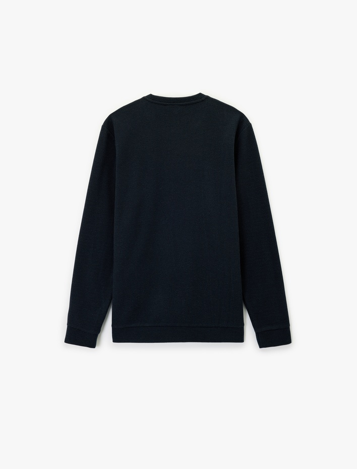  Uzun Kollu Bisiklet Yaka Basic Sweatshirt