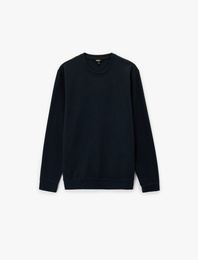 Uzun Kollu Bisiklet Yaka Basic Sweatshirt