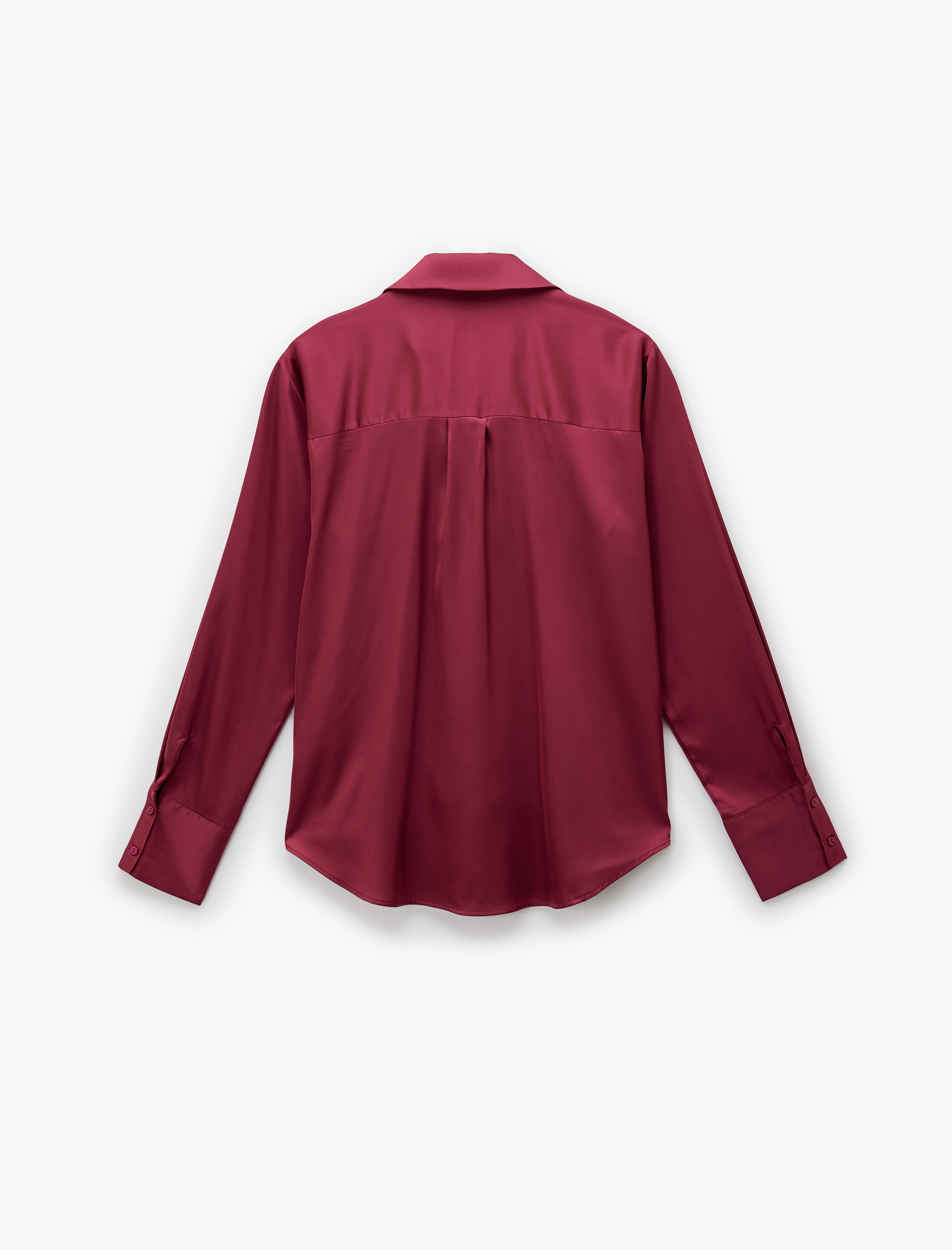   Regular Fit Uzun Kollu Düğmeli Saten Gömlek