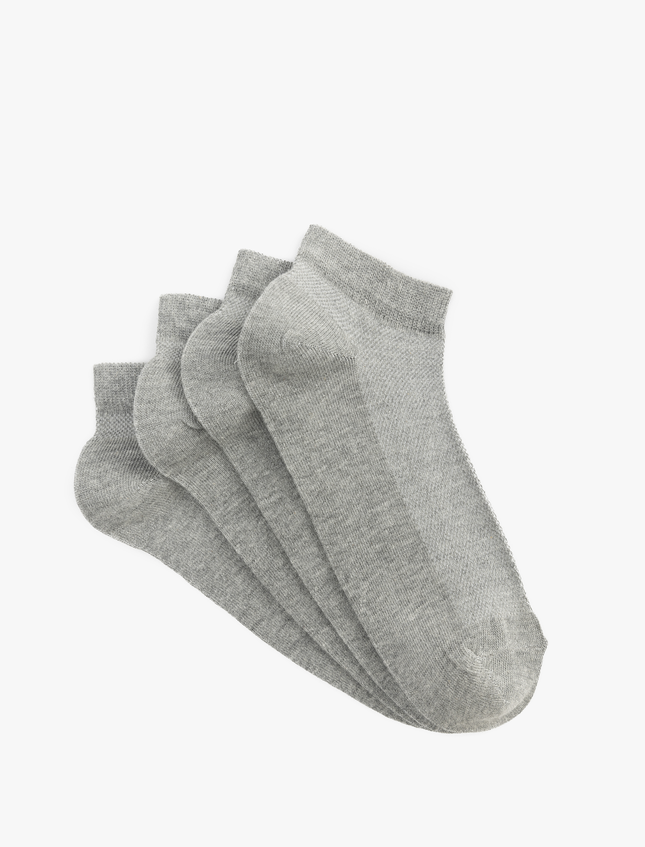  Erkek Pamuk Karışımlı 4'lü Patik Çorap Seti