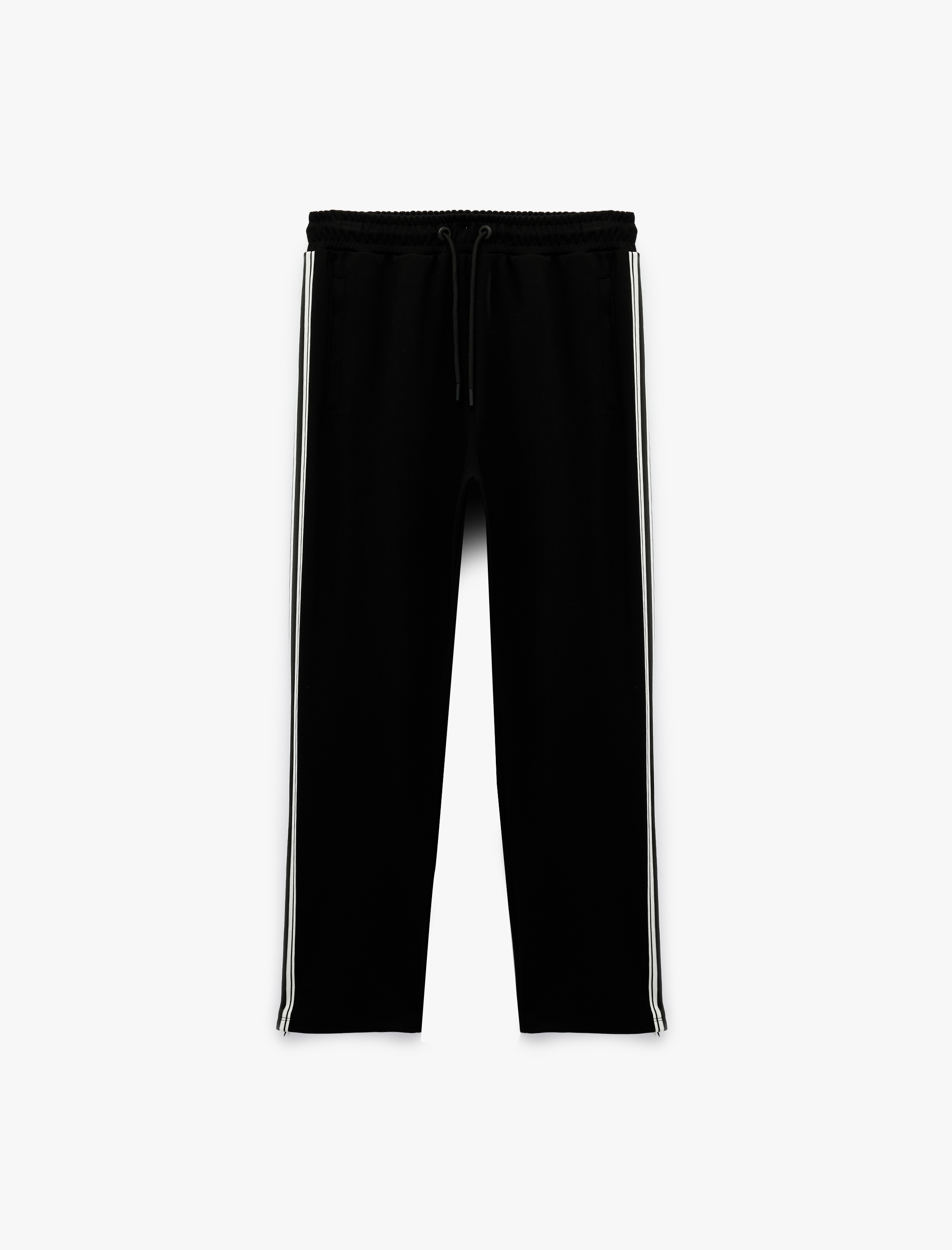   Rahat Kalıp Çizgi Detaylı Beli Bağcıklı Spor Eşofman Altı