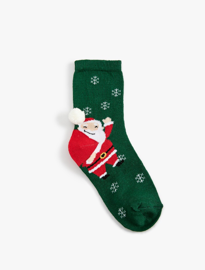Kız Çocuk Yılbaşı Baskılı Soket Çorap