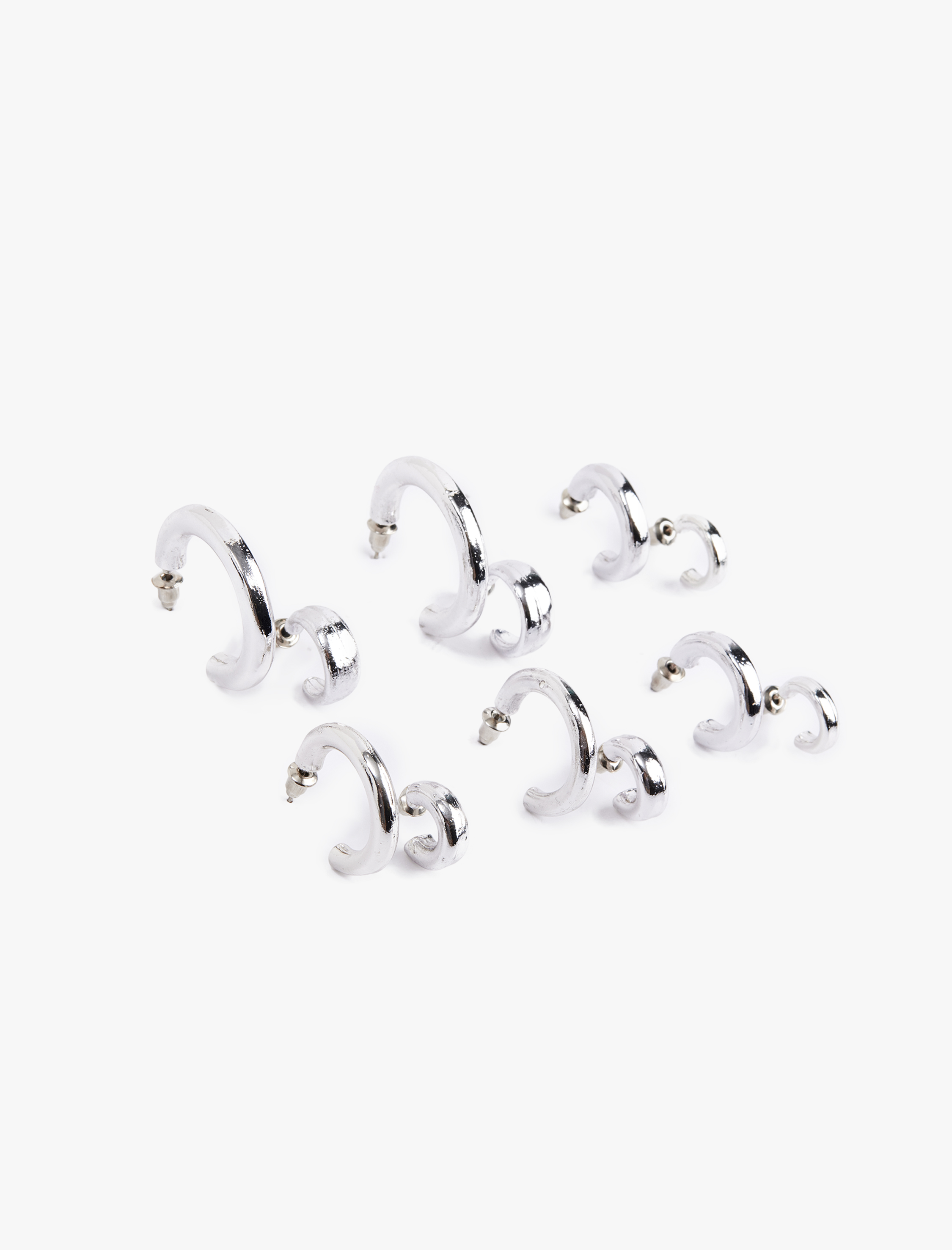  Kadın 6'lı Halka Küpe Seti