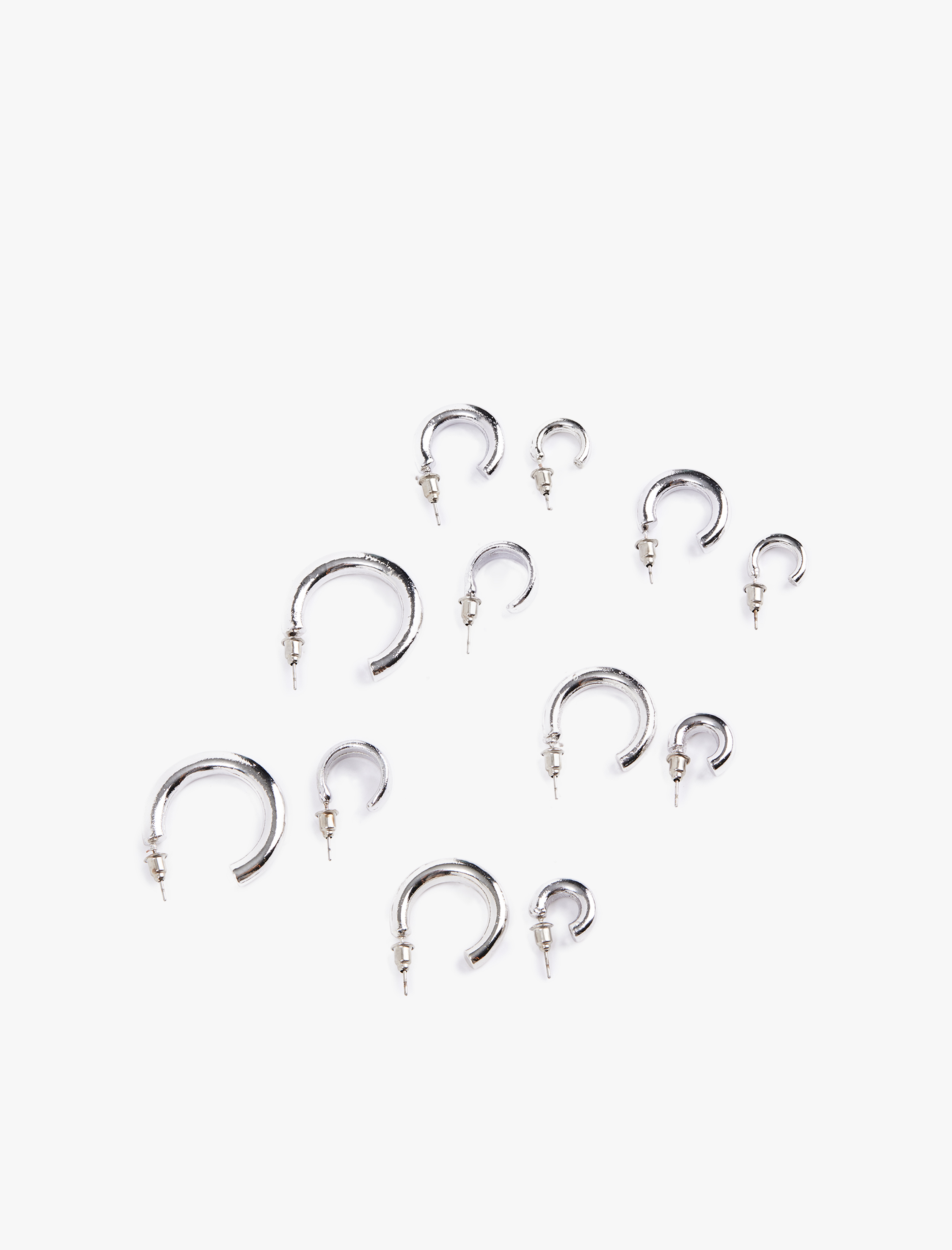  Kadın 6'lı Halka Küpe Seti