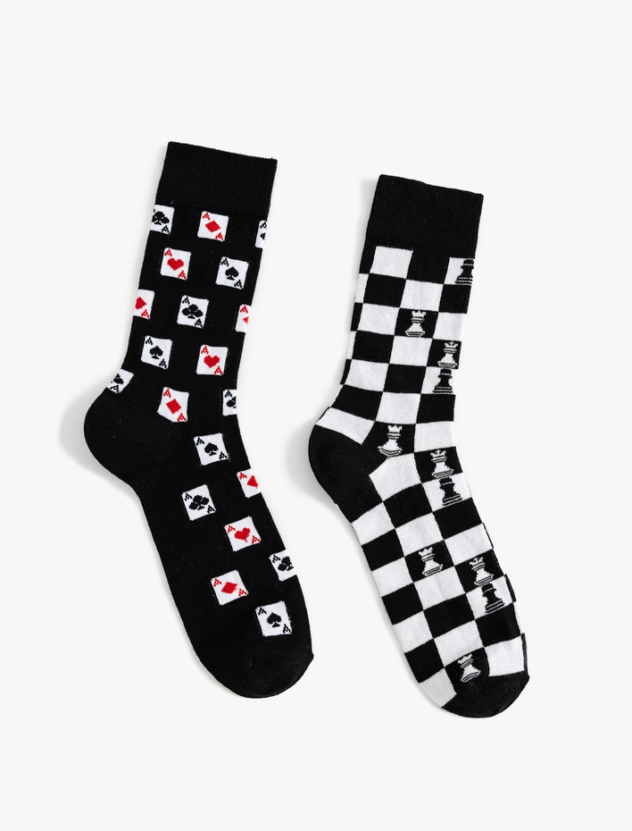 Erkek 2'li Soket Çorap Seti Oyun Temalı Pamuk Karışımlı