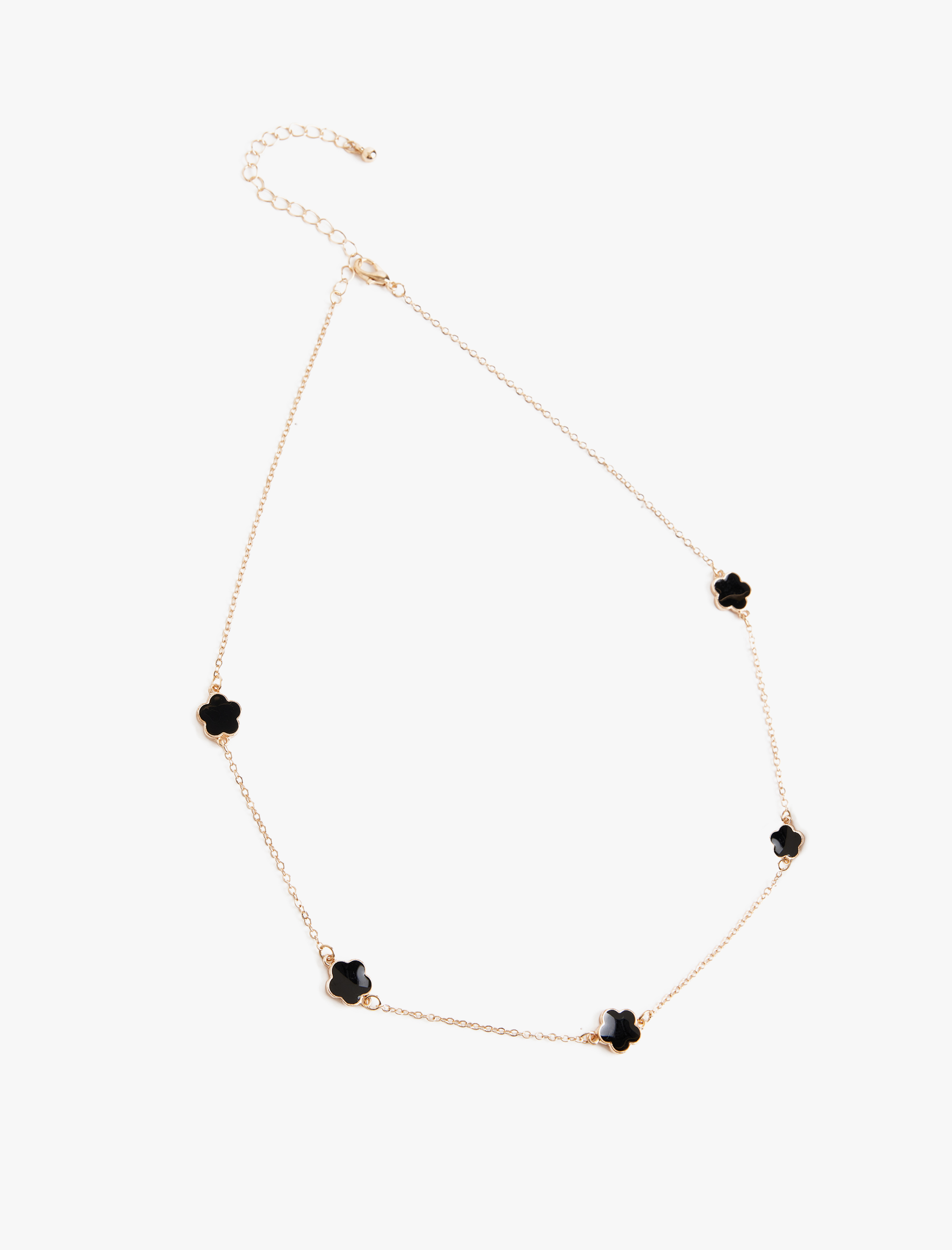  Kadın Çiçekli Zincir Kolye