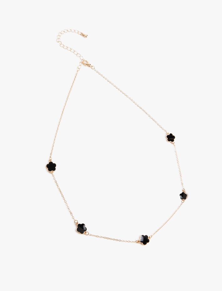 Kadın Çiçekli Zincir Kolye