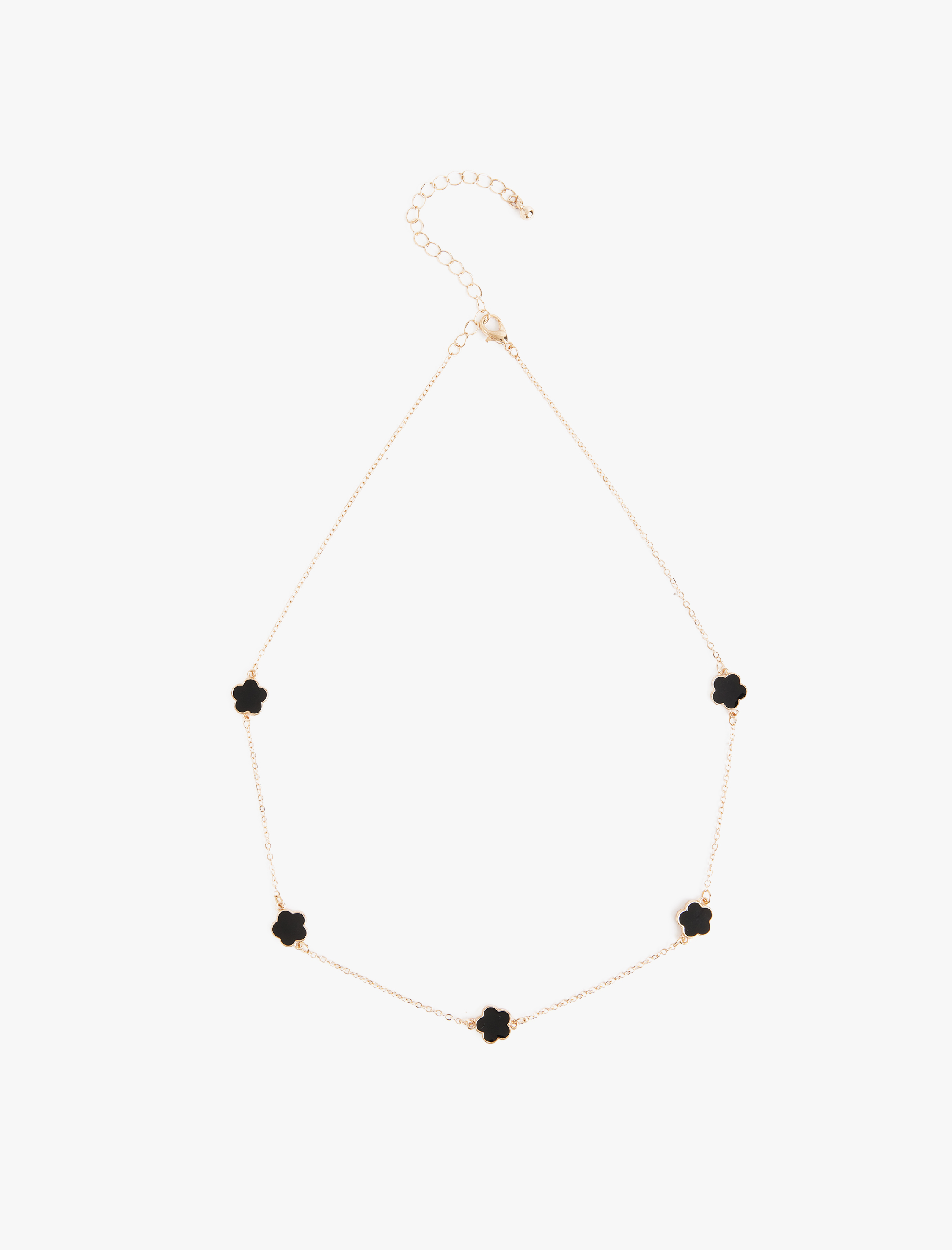  Kadın Çiçekli Zincir Kolye