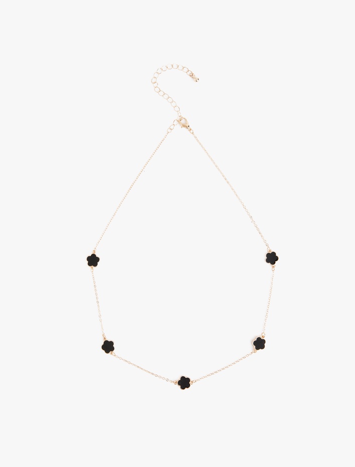 Kadın Çiçekli Zincir Kolye