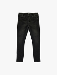 Pamuklu Cepli Normal Bel Slim Fit Jean Pantolon - Brad Jean
