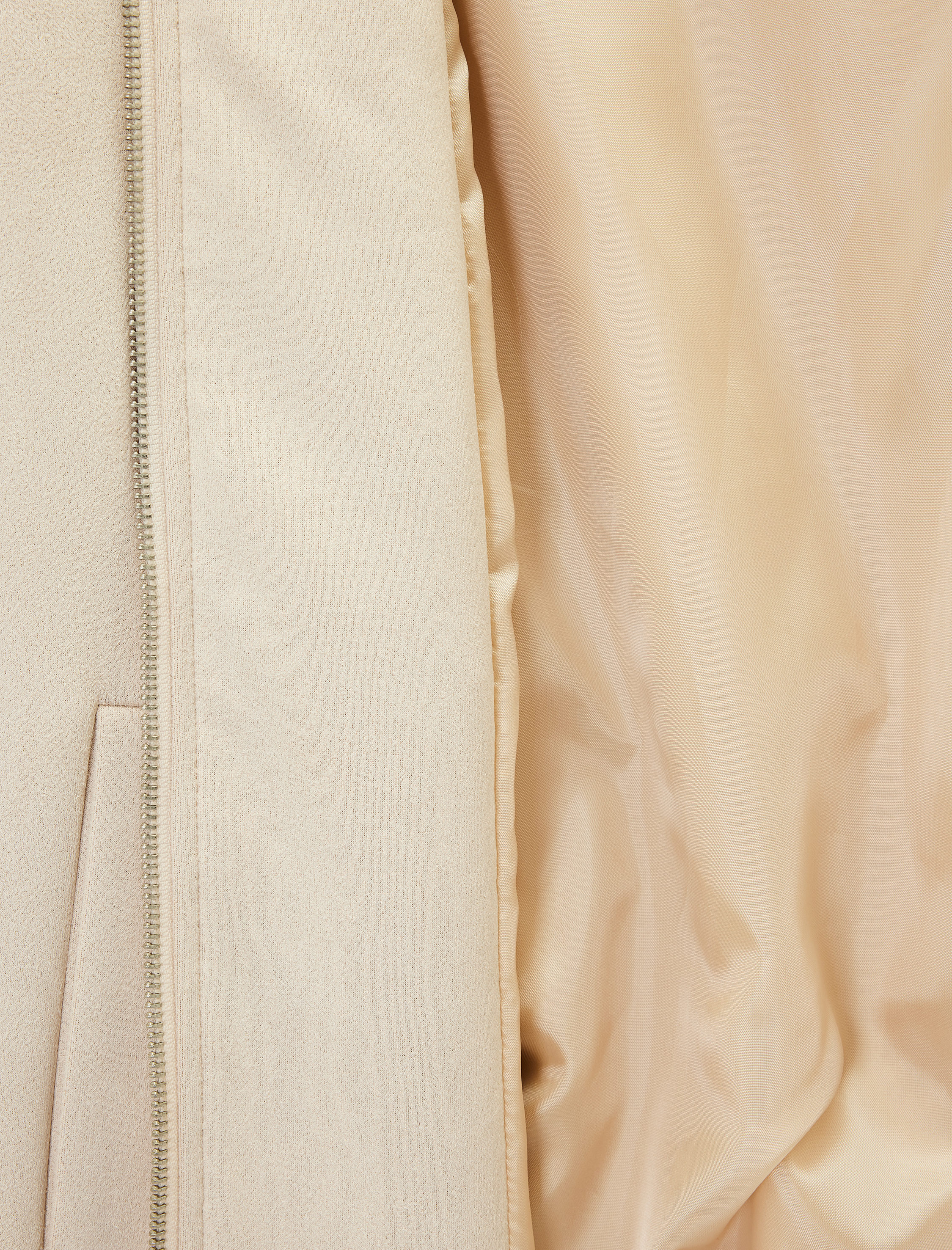   Regular Fit Kolej Yaka Cepli Suni Süet Bomber Ceket