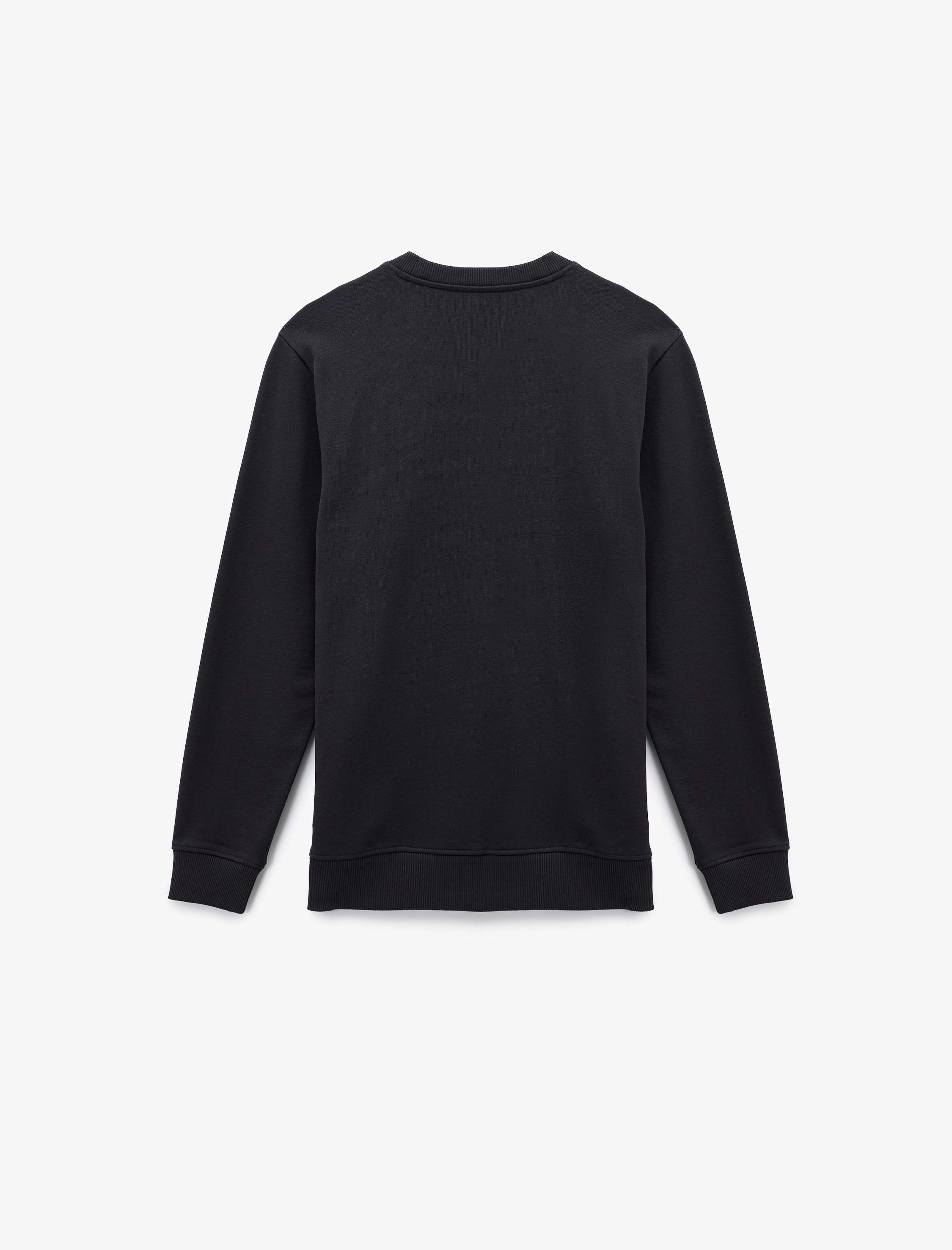   Uzun Kollu Bisiklet Yaka Pamuklu Baskılı Sweatshirt