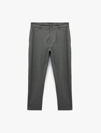 Slim Fit Cepli Viskon Karışımlı Kumaş Pantolon