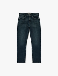 Normal Bel Pamuklu Straight Fit Jean Pantolon - Mark Jean