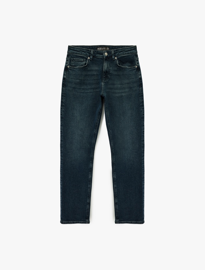  Normal Bel Pamuklu Straight Fit Jean Pantolon - Mark Jean