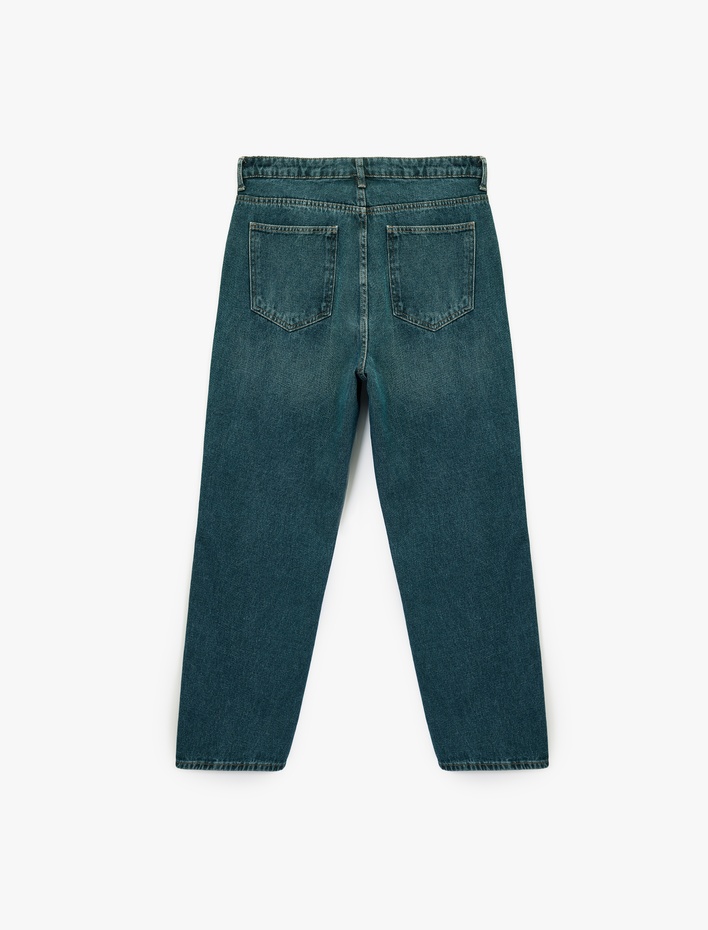  Oversize Cepli Pamuklu Normal Bel Bol Baggy Jean Pantolon