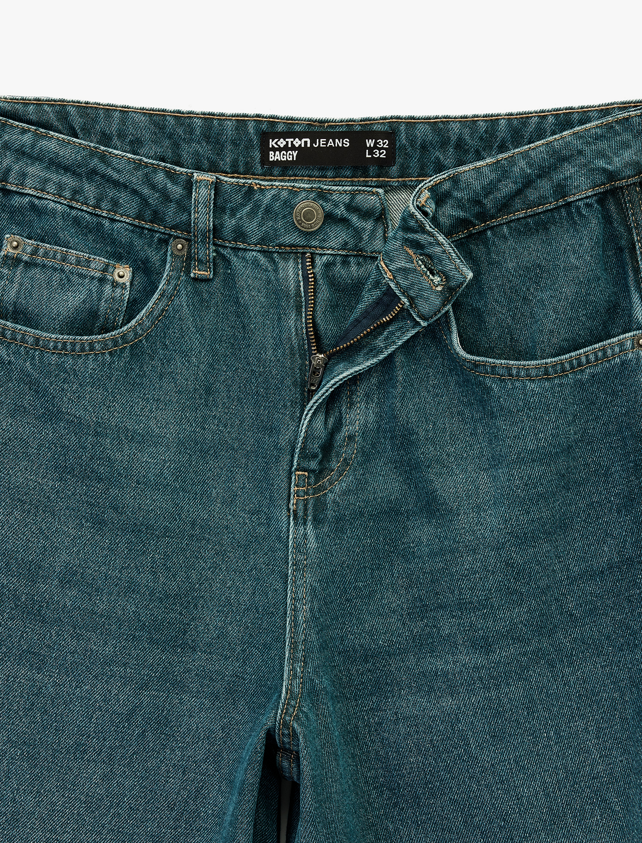   Oversize Cepli Pamuklu Normal Bel Bol Baggy Jean Pantolon