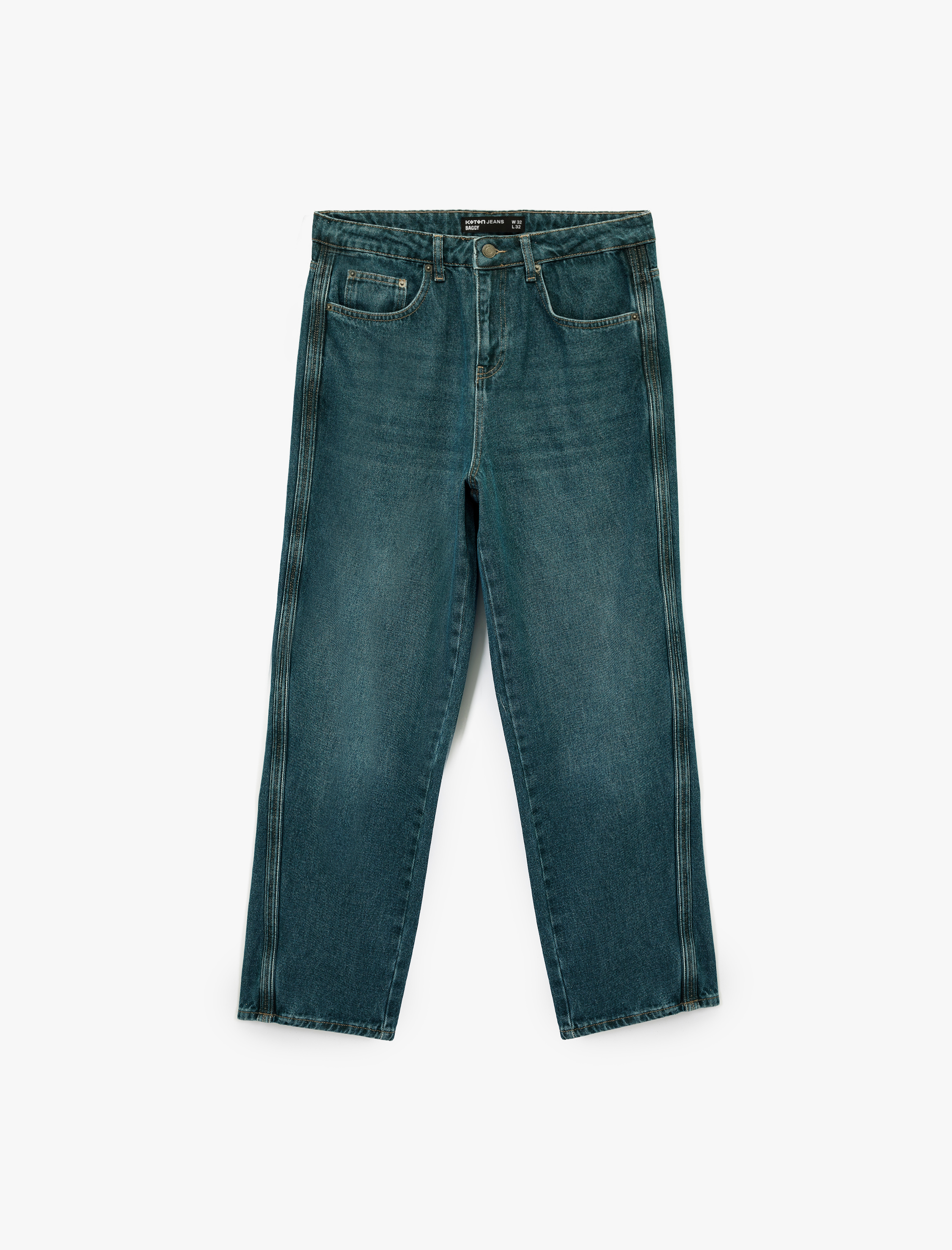   Oversize Cepli Pamuklu Normal Bel Bol Baggy Jean Pantolon