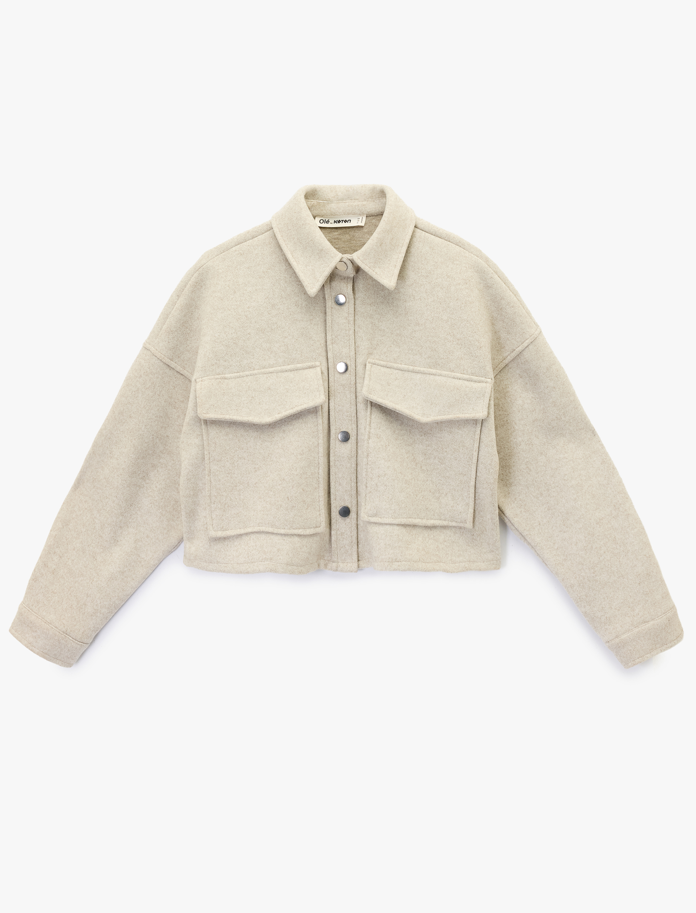   Klasik Yaka Cep Detaylı Uzun Kollu Düğmeli Gömlek Ceket