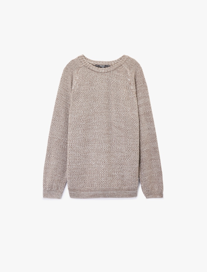  Regular Fit Uzun Kollu Basic Bisiklet Yaka Triko Kazak