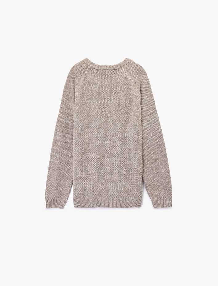  Regular Fit Uzun Kollu Basic Bisiklet Yaka Triko Kazak