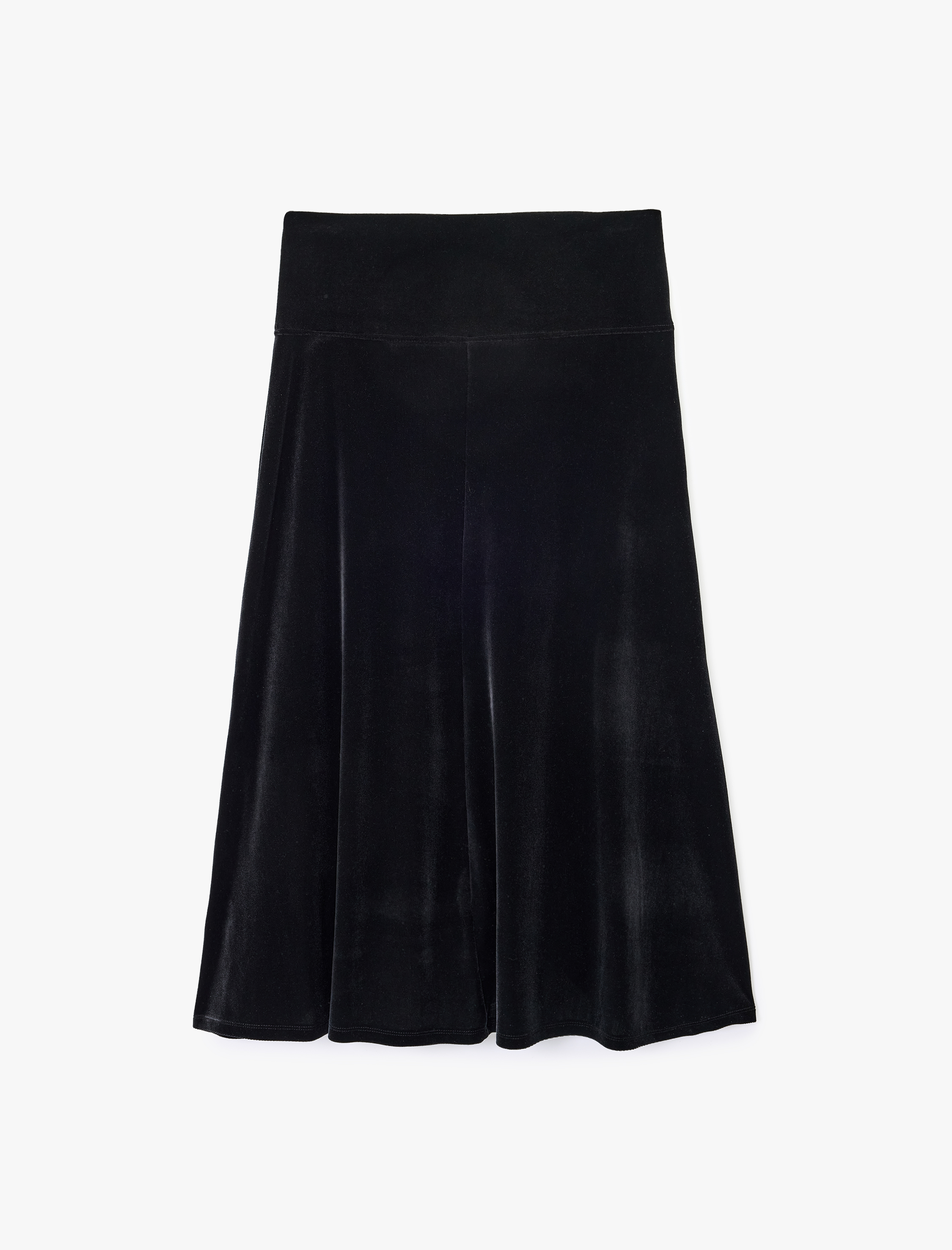   Rahat Kalıp Midi Boy Kloş Kadife Etek