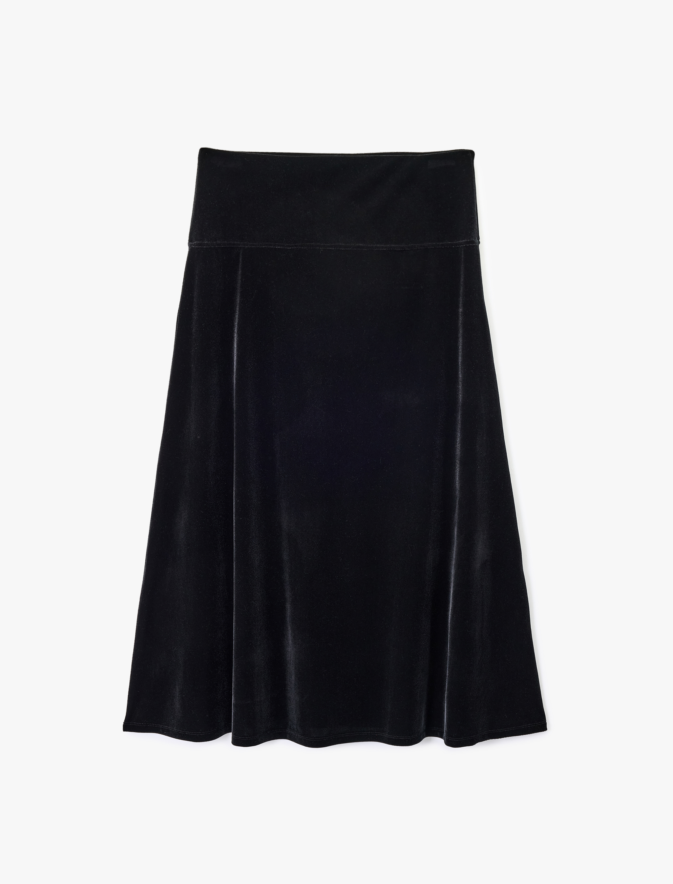   Rahat Kalıp Midi Boy Kloş Kadife Etek