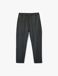 Viskon Karışımlı Duble Paça Cepli Beli Bağcıklı Pantolon