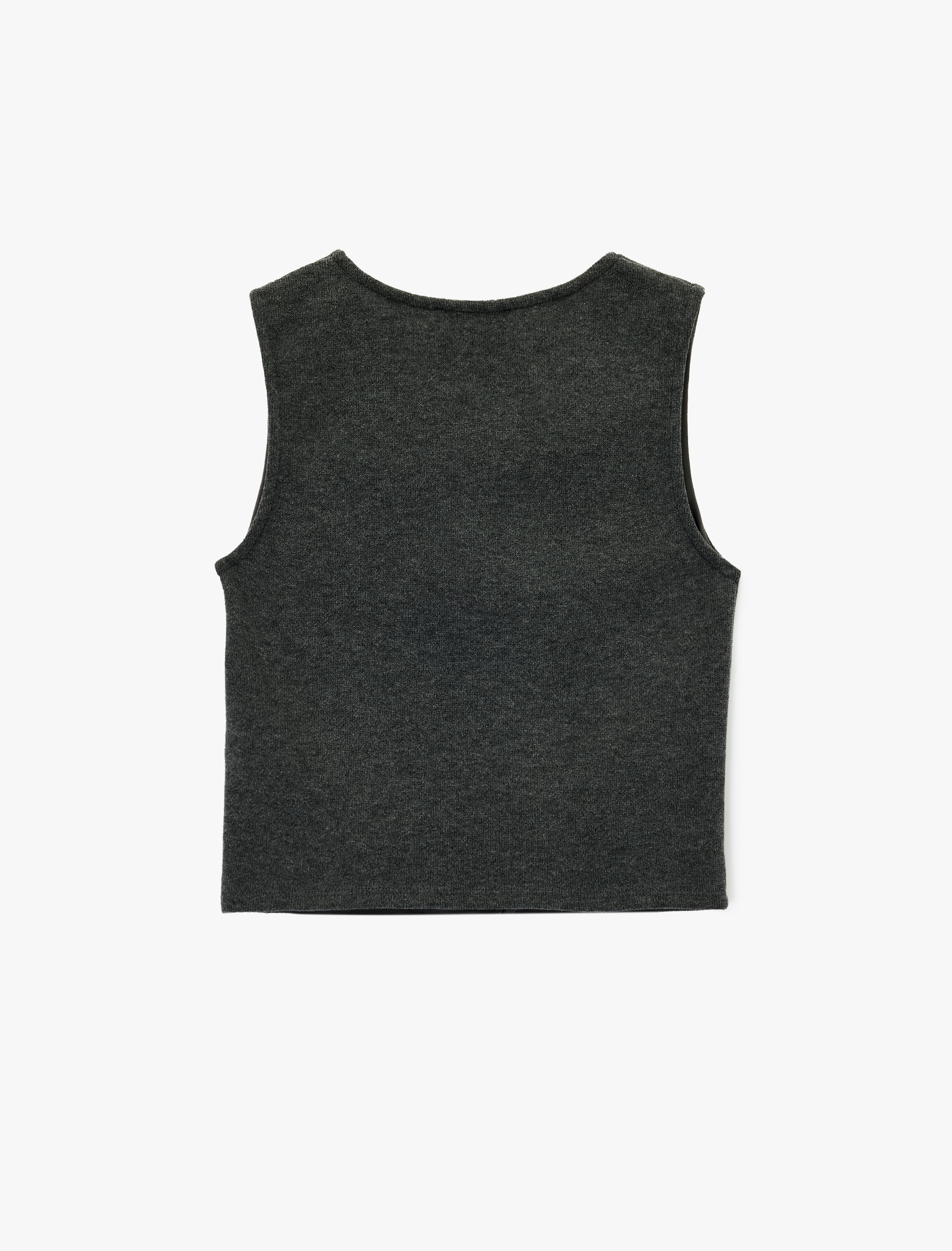   Slim Fit Düğmeli V Yaka Triko Yelek