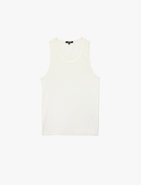 Kolsuz Pamuklu Bisiklet Yaka Slim Fit Atlet