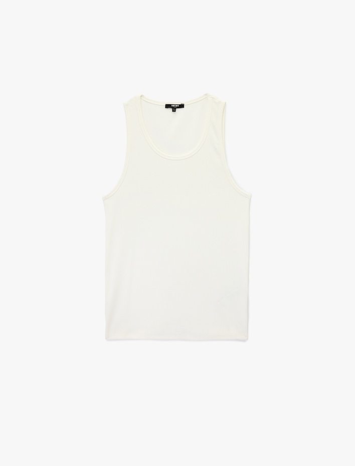  Kolsuz Pamuklu Bisiklet Yaka Slim Fit Atlet