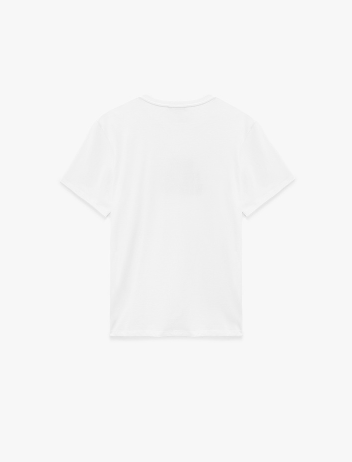  Regular Fit Kısa Kollu Bisiklet Yaka Pamuklu Baskılı Tişört