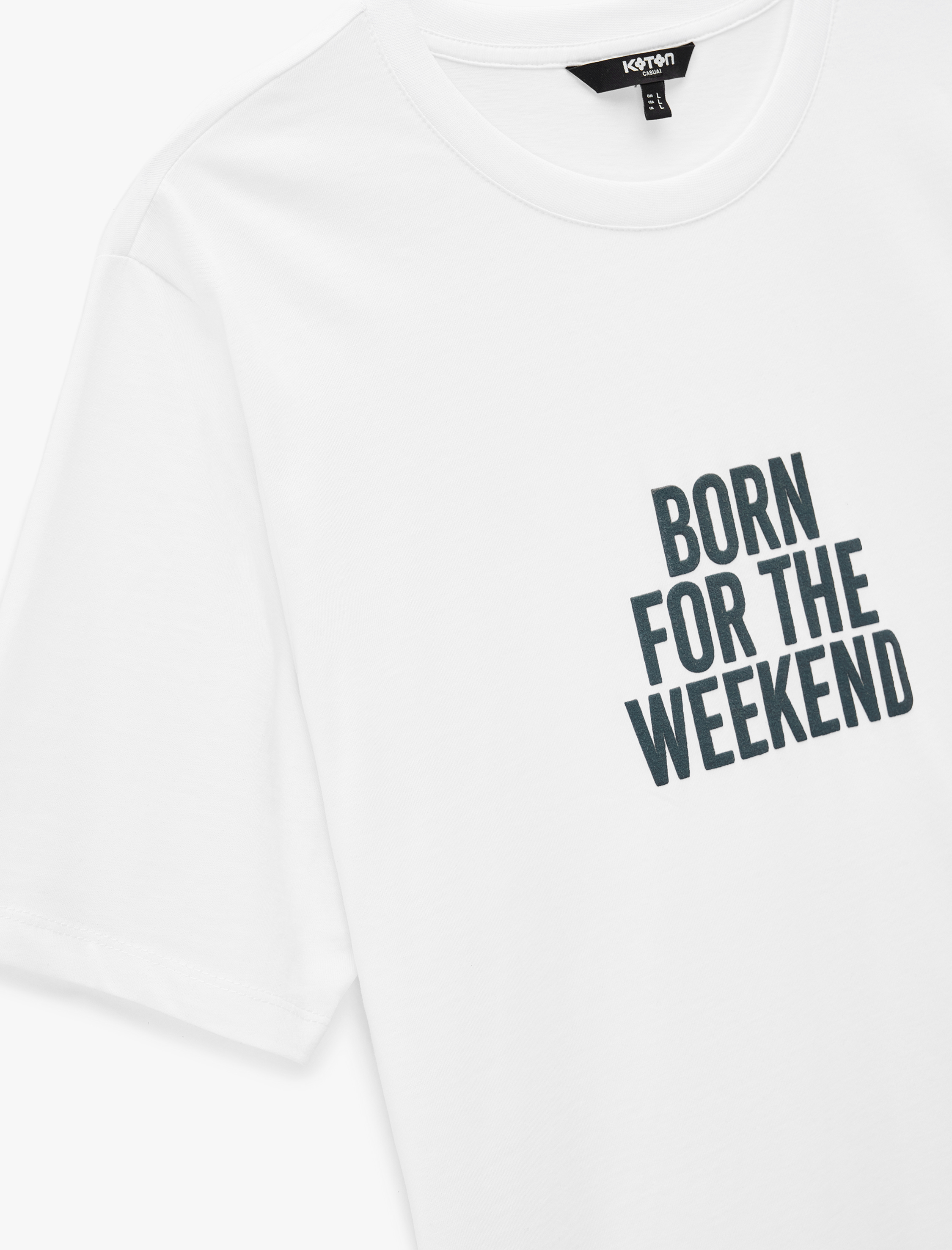   Regular Fit Kısa Kollu Bisiklet Yaka Pamuklu Baskılı Tişört