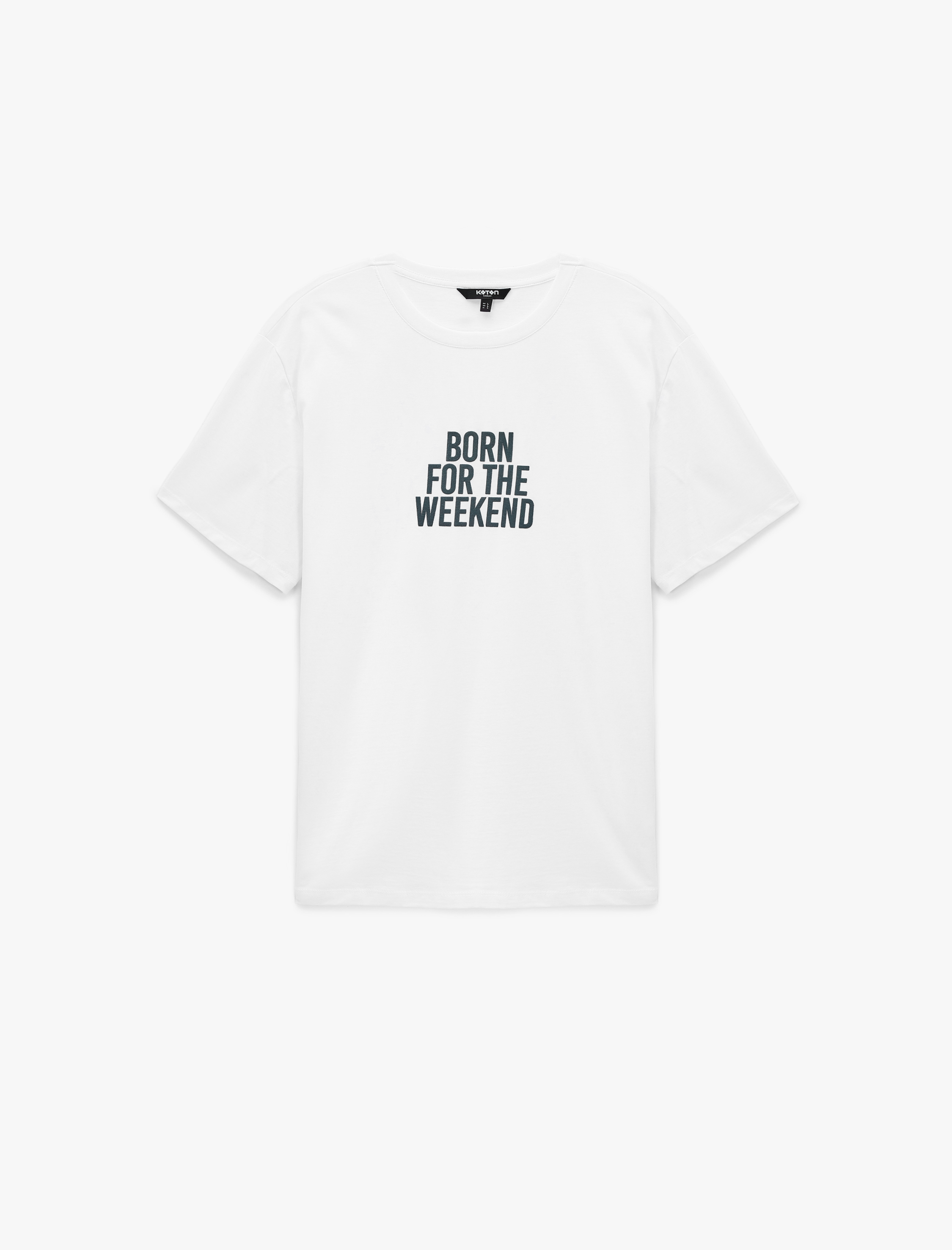   Regular Fit Kısa Kollu Bisiklet Yaka Pamuklu Baskılı Tişört