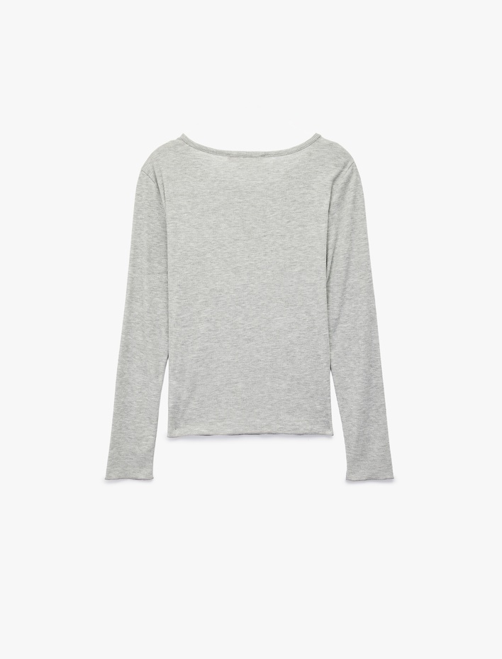  Rahat Kalıp Uzun Kollu Bisiklet Yaka İşleme Detaylı Pijama Takımı