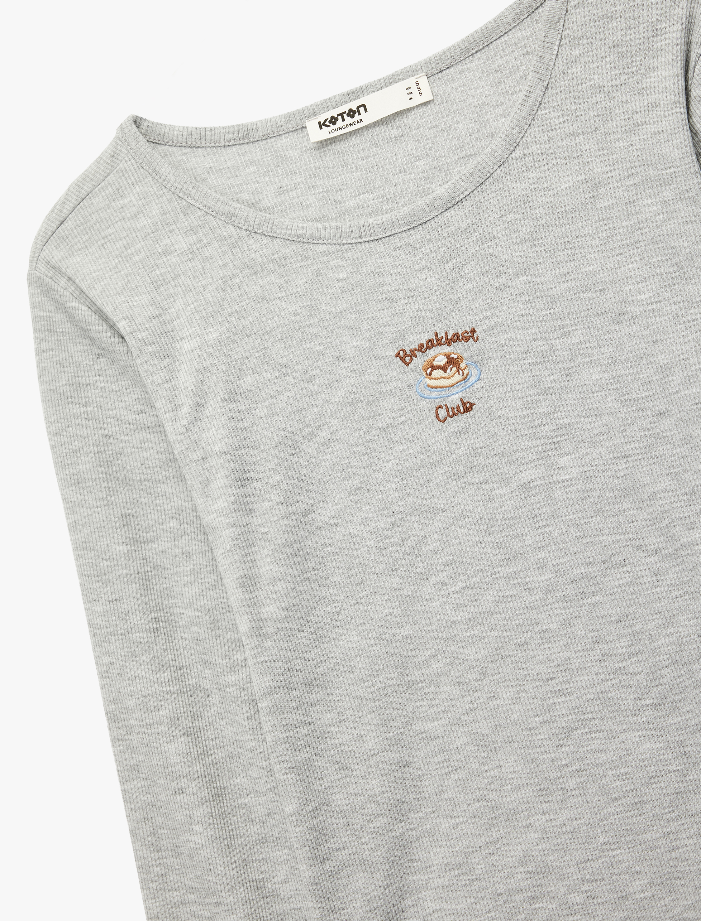   Rahat Kalıp Uzun Kollu Bisiklet Yaka İşleme Detaylı Pijama Takımı