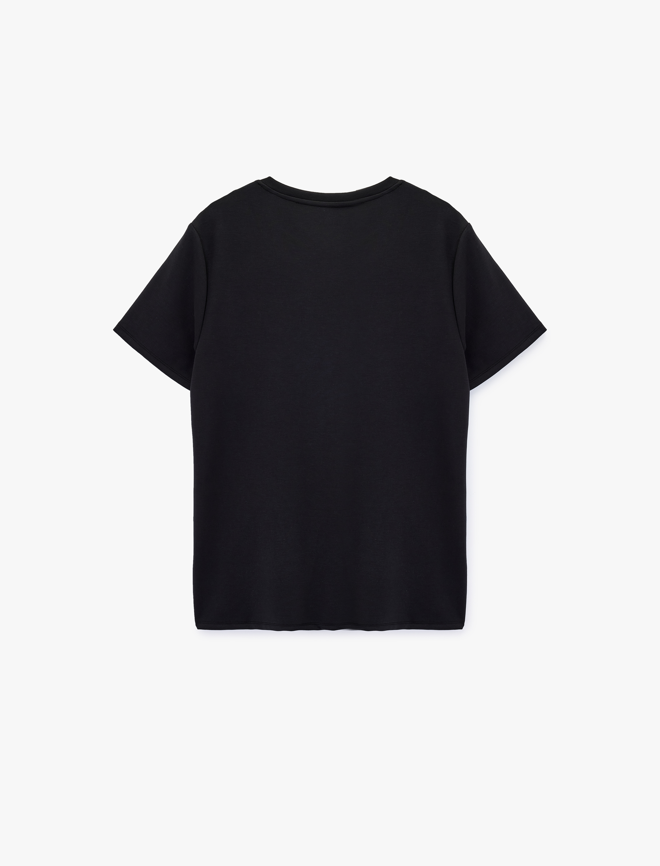   Regular Fit Modal Karışımlı Kısa Kollu Bisiklet Yaka Spor Tişört