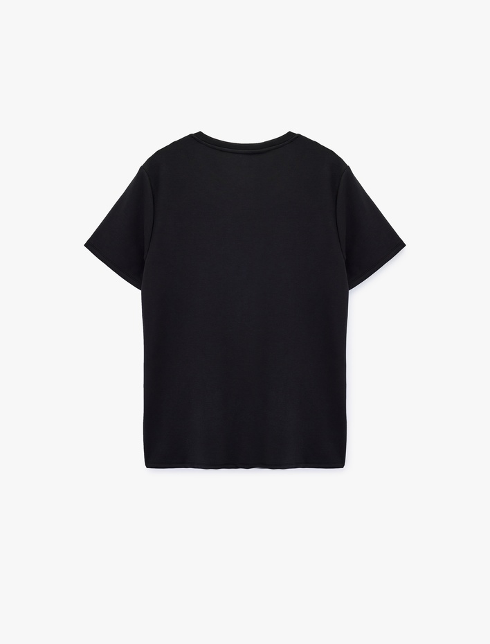  Regular Fit Modal Karışımlı Kısa Kollu Bisiklet Yaka Spor Tişört