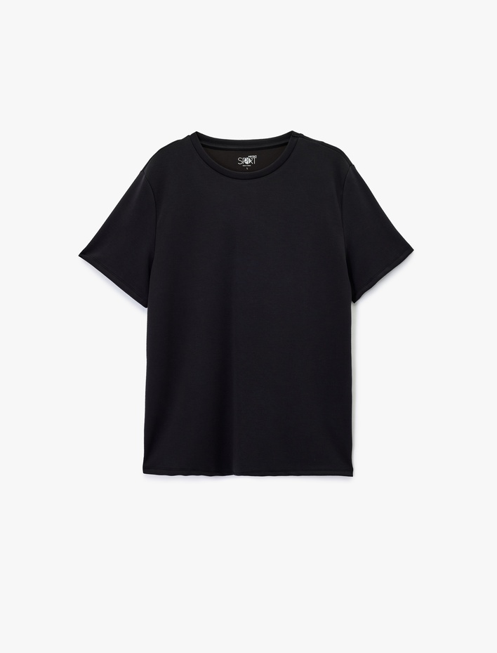  Regular Fit Modal Karışımlı Kısa Kollu Bisiklet Yaka Spor Tişört