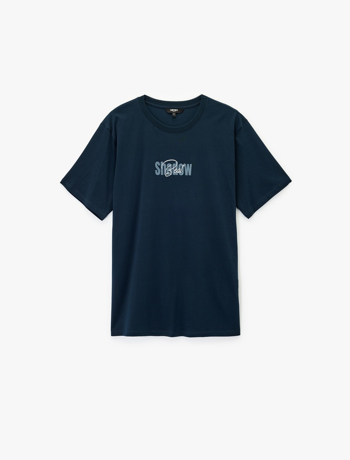  Regular Fit Kısa Kollu Pamuklu Bisiklet Yaka Tişört