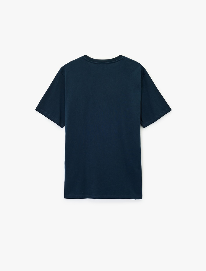  Regular Fit Kısa Kollu Pamuklu Bisiklet Yaka Tişört